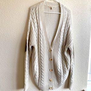 Olive & Oak Patch Cable Knit Oversized Cardigan